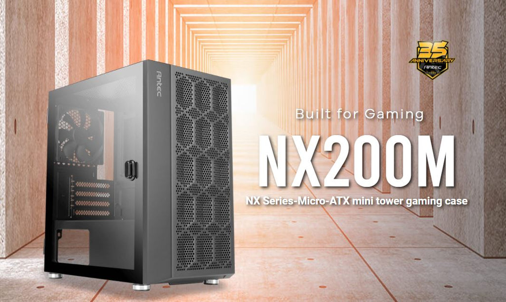 Antec NX200M m-ATX, ITX Case, Large Mesh Front for excellent cooling, Side Window, 1x 12CM Fan Included, Radiator 240mm. GPU 275mm (LS)-0
