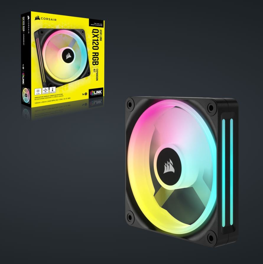 CORSAIR QX RGB Series, iCUE LINK QX120 RGB, 120mm Magnetic Dome RGB Fan, Expansion Kit-0