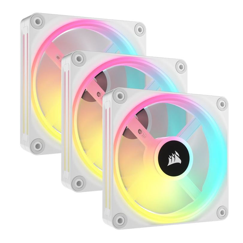 CORSAIR QX RGB Series, iCUE LINK QX120 RGB WHITE, 120mm Magnetic Dome RGB Fan, Starter Kit-0