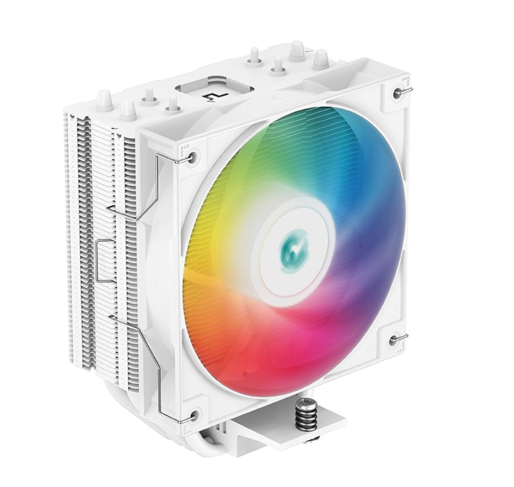 DeepCool AG400 ARGB WHITE Single Tower CPU Cooler, TDP 220W, 120mm Static ARGB Fan, Direct-Touch Copper Heat Pipes, Intel LGA1700/AMD AM5 Support-0