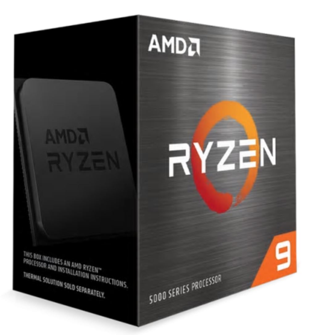 AMD Ryzen 9 5900X Zen 3 CPU 12C/24T TDP 105W Boost Up to 4.8GHz Base 3.7GHz Total Cache 70MB No Cooler (RYZEN5000)(AMDCPU)-0