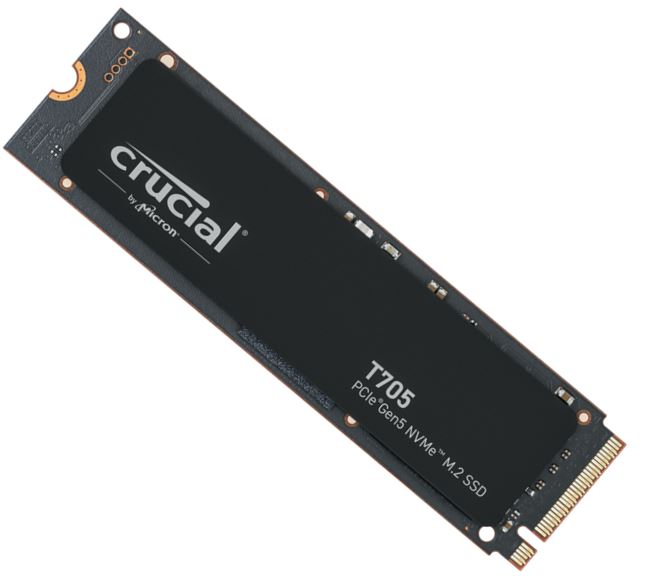 Crucial T705 2TB Gen5 NVMe SSD - 14500/12700 MB/s R/W 1200TBW 1550K IOPs 1.5M hrs MTTF DirectStorage for Intel 14th Gen  AMD Ryzen 7000-0