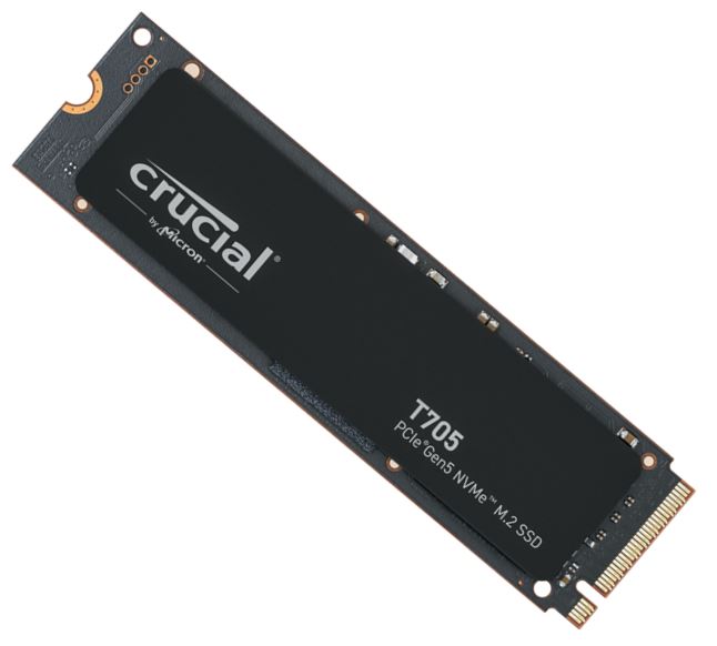 Crucial T705 4TB Gen5 NVMe SSD - 14100/12600 MB/s R/W 2400TBW 1500K IOPs 1.5M hrs MTTF DirectStorage for Intel 14th Gen  AMD Ryzen 7000-0