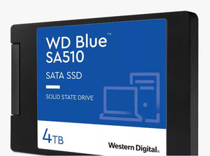 Western Digital WD Blue 4TB 2.5" SATA SSD 560R/530W MB/s 95K/82K IOPS 600TBW 1.75M hrs MTBF 3D NAND 7mm 5yrs Wty-0