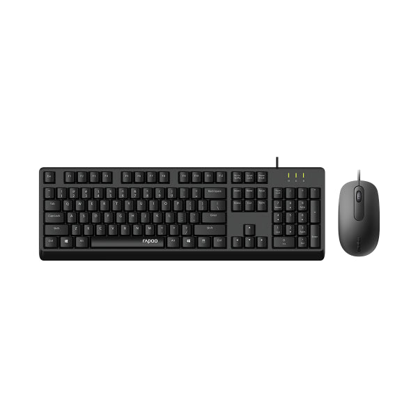 RAPOO X130pro - Wired Optical Mouse and Keyboard Combo Black / 1000dpi / Spill Resistant-0