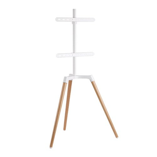 Brateck Pastel Easel Studio TV Floor Tripod Stand For Most 50''-65'' Up to 35kg Flat Panel TVs  -- Matte White  Beech(LS)-0