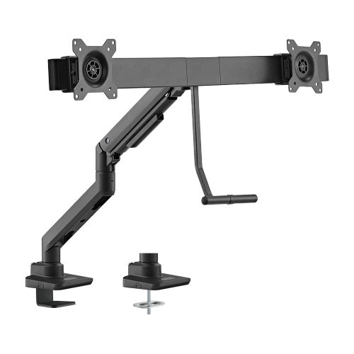 Brateck Fabulous Desk-Mounted Gas Spring Monitor Arm For Dual Monitors Fit Most 17"-32" Monitor Up to 9kg per screen VESA 100x100,75x75 Black(LS)-0