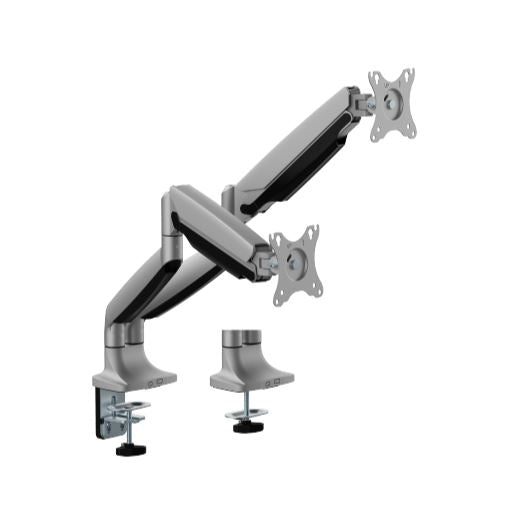 Brateck LDT82-C024E DUAL SCREEN HEAVY-DUTY MECHANICAL SPRING MONITOR ARM For most 17"~35" Monitors, Matte Silver(New)-0