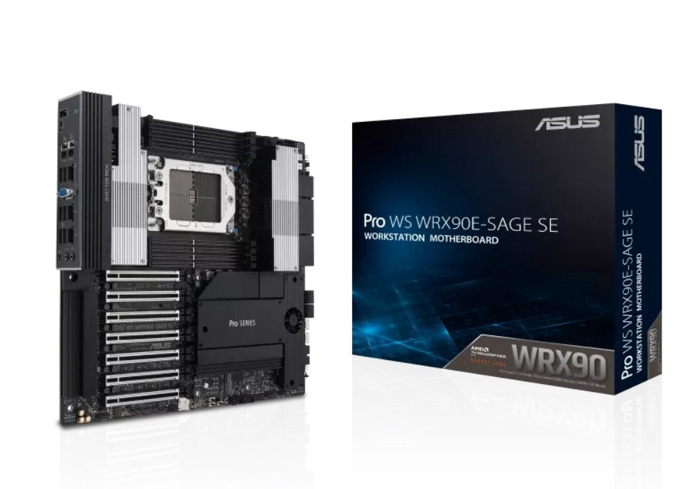 ASUS AMD PRO WS WRX90E-SAGE SE sTR5 EEB Workstation Motherboard, 7 x PCIe 5.0 x16, multi-GPU support, 4x M.2 slots, 2x SlimSAS ports and 4 x SATA-0