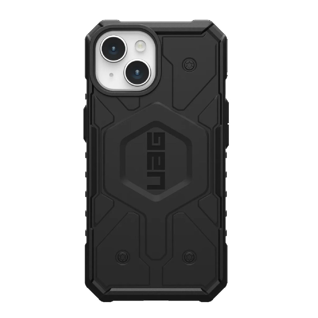 UAG Pathfinder MagSafe Apple iPhone 15 (6.1") Case - Black (114291114040), 18ft. Drop Protection (5.4M), Tactical Grip, Raised Screen Surround-0