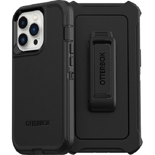 OtterBox Defender Apple iPhone 13 Pro Case Black - (77-83422), DROP+ 4X Military Standard, Multi-Layer, Included Holster, Raised Edges, Rugged-0