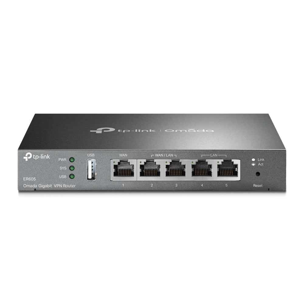 TP-Link TL-ER605 (TL-R605) SafeStream Gigabit Multi-WAN VPN Router PPPoE 1 WAN 3 Changeable WAN/LAN Ports 10BASE-T, Centralised Cloud, Omada-0