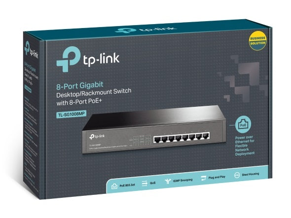 TP-Link TL-SG1008MP 8-Port Gigabit Desktop/Rackmount Switch with 8-Port PoE+ (Replacement model of TL-SG1008PE)-0