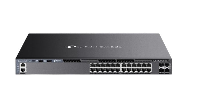 TP-Link SG6428XHP Omada 24-Port Gigabit Stackable L3 Managed PoE+ Switch with 4 10G Slots-0