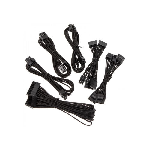 For Corsair SFX PSU - Professional Individually sleeved DC Cable Pro Kit, SF Series, Type 4 (Generation 3), BLACK - CP-8920202 (LS)-0