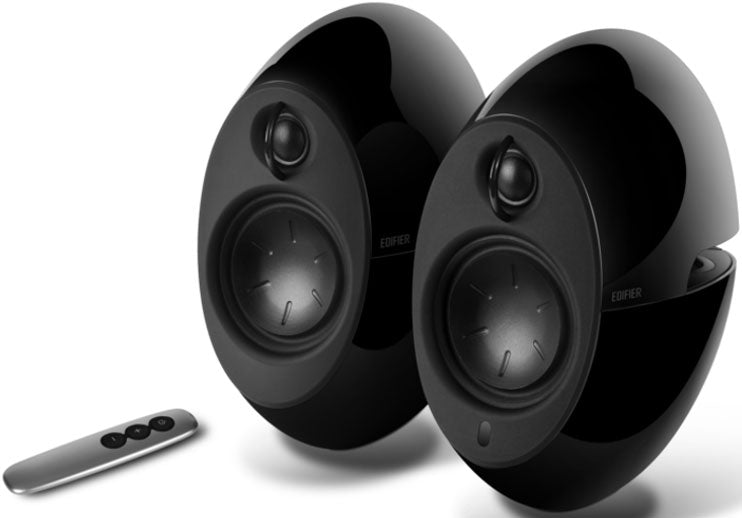 Edifier E25HD LUNA HD Bluetooth Speakers Black - BT 4.0/3.5mm AUX/Optical DSP/ 74W Speakers/ Curved design/Dual 2x3 Passive Bass/Wireless Remote (LS)-0