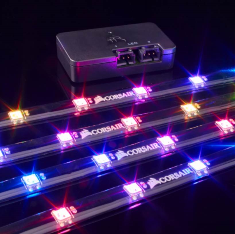 CORSAIR Lighting Node PRO with 4x RGB LED Strips and Controller. 2x RGB FAN Hub-0