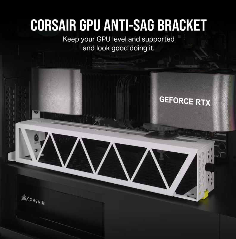 Corsair GPU Anti-Sag Bracket - White - compatible with LC100 Lighting Kit-0