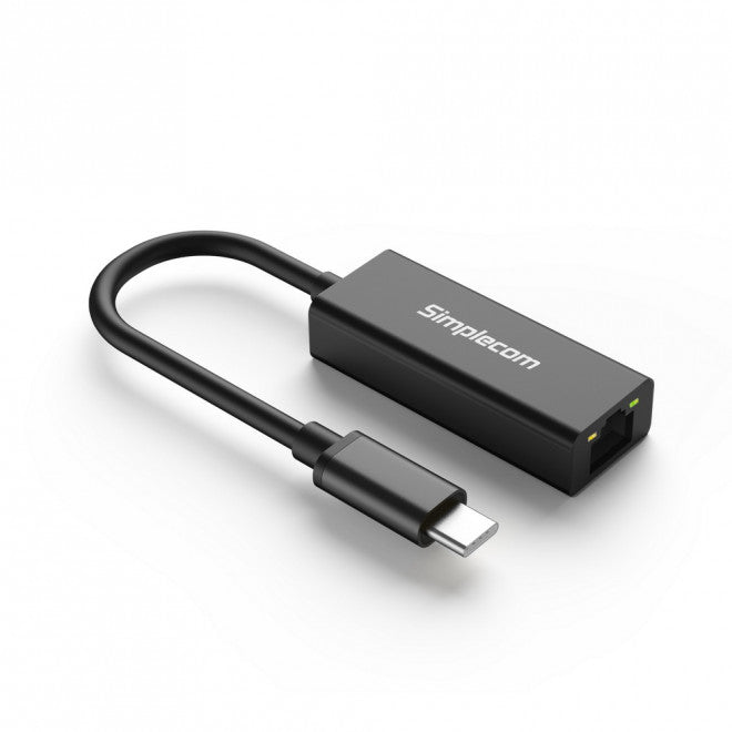 Simplecom NU313 SuperSpeed USB-C to Gigabit Ethernet RJ45 Network Adapter Aluminium-0