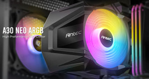 Antec A30 NEO ARGB CPU Air Cooler with 800 - 2000 RPM. 43.82 CFM max,  23.2 dB(A) 4 pin PWM LED 3 PIN. Performance CPU Cooler. TDP 125w. Intel AMD-0