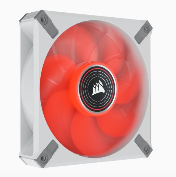 Corsair ML ELITE Series, ML120 LED ELITE WHITE, 120mm Magnetic Levitation Red LED Fan with AirGuide, Single Pack-0