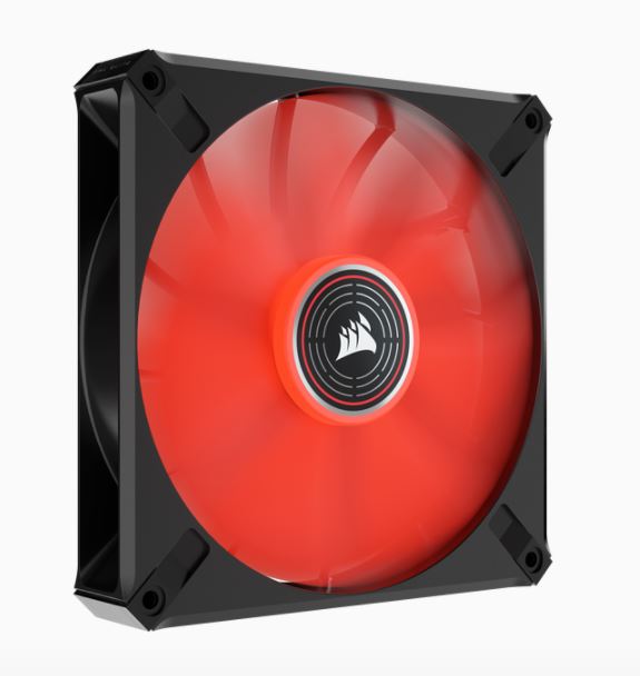Corsair ML ELITE Series, ML140 LED ELITE, 140mm Magnetic Levitation Red LED Fan with AirGuide, Single Pack-0
