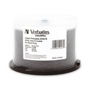 Verbatim DVD-R 4.7GB 50Pk White Wide Inkjet 16x-0