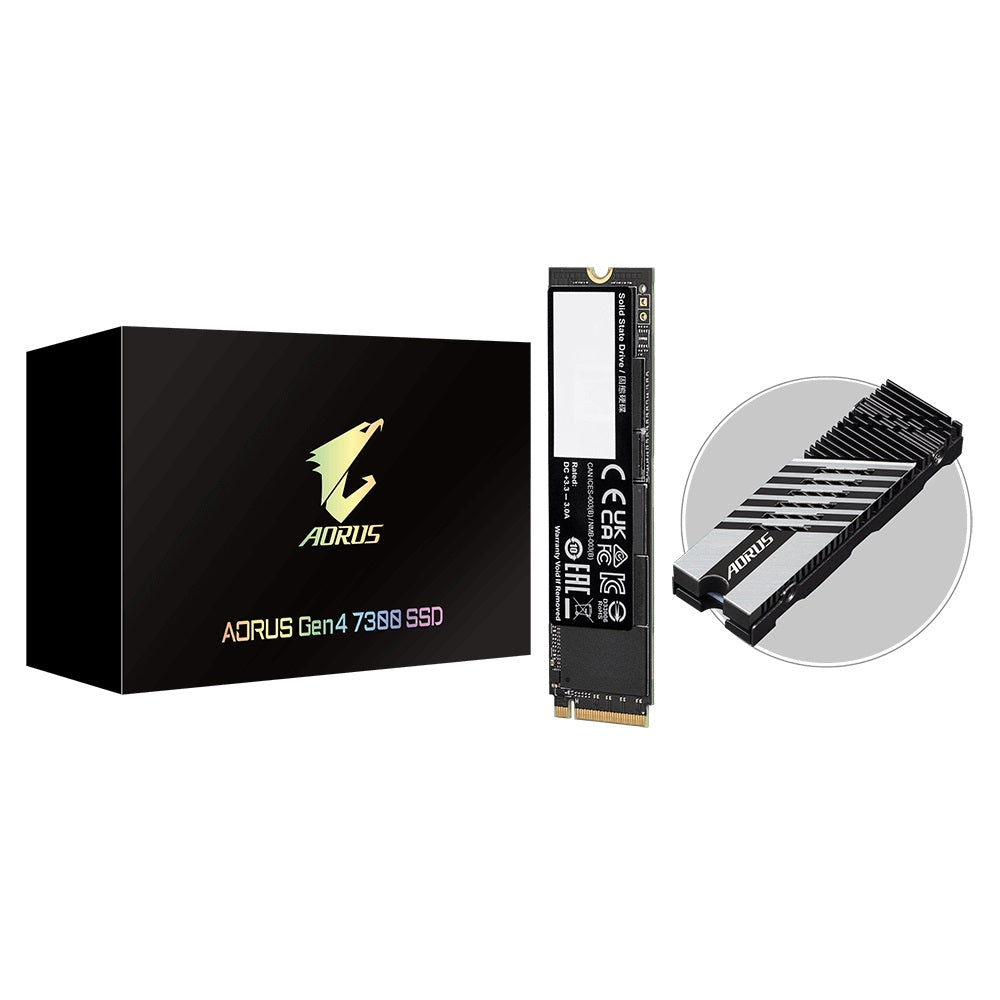 Gigabyte AORUS Gen4 7300 SSD 1TB PCI-Express 4.0 x4, NVMe 1.4, Sequential Read ~7300 MB/s, Sequential Write ~6000 MB/s-0
