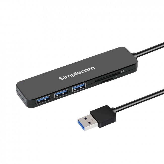 Simplecom CH365 SuperSpeed 3 Port USB 3.0 (USB 3.2 Gen 1) Hub with SD MicroSD Card Reader-0