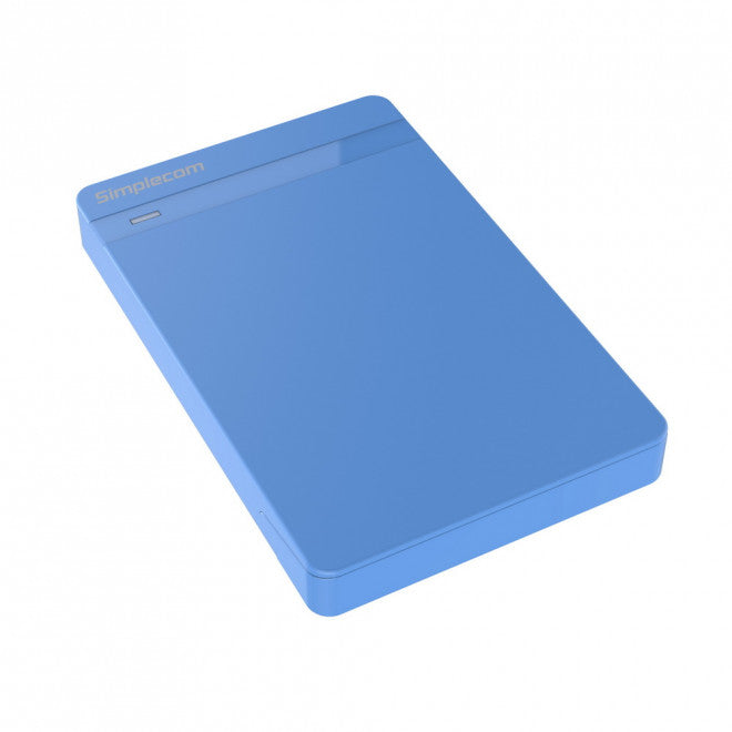 Simplecom SE203 Tool Free 2.5" SATA HDD SSD to USB 3.0 Hard Drive Enclosure - Blue Enclosure-0