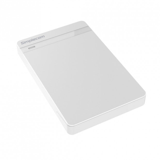 Simplecom SE203 Tool Free 2.5" SATA HDD SSD to USB 3.0 Hard Drive Enclosure - White Enclosure-0