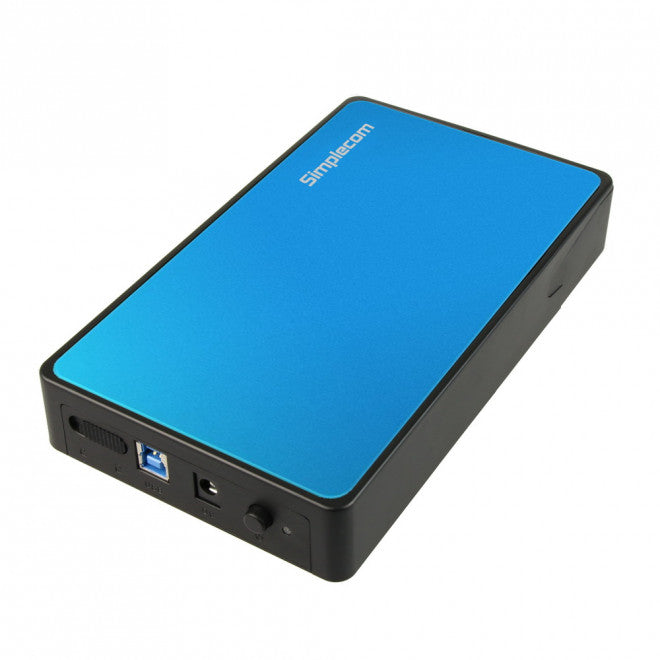 Simplecom SE325 Tool Free 3.5" SATA HDD to USB 3.0 Hard Drive Enclosure - Blue Enclosure-0