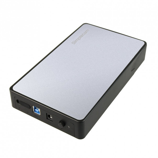 Simplecom SE325 Tool Free 3.5" SATA HDD to USB 3.0 Hard Drive Enclosure - Silver Enclosure-0