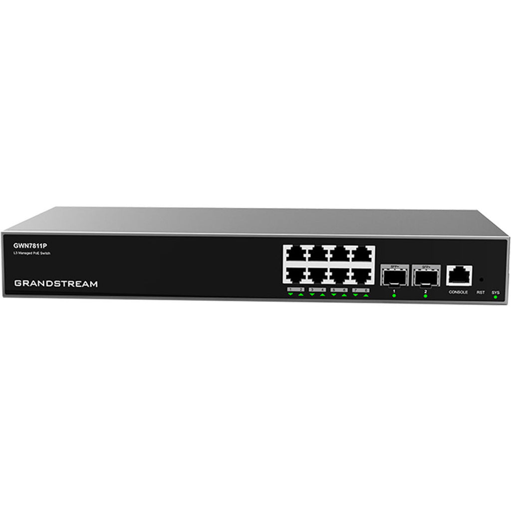 Grandstream GWN7811P 8-Port PoE Switch, Layer 3  Managed Network Switch with extensive features to improve network performance-0