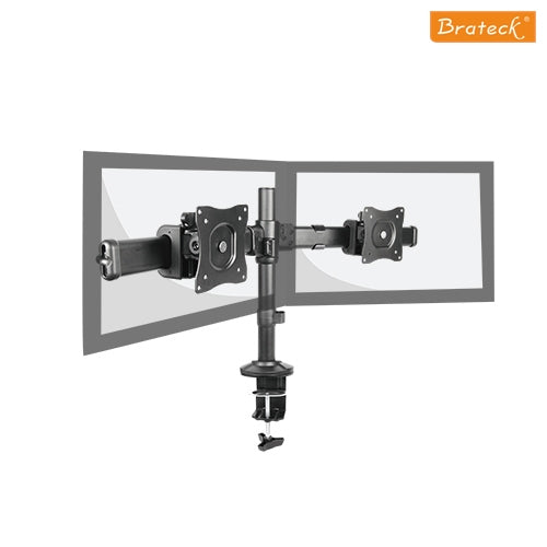 Brateck Dual Monitor Arm with Desk Clamp VESA 75/100mm Fit Most 13"-27" Monitors Up to 8kg per screen(LS)-0