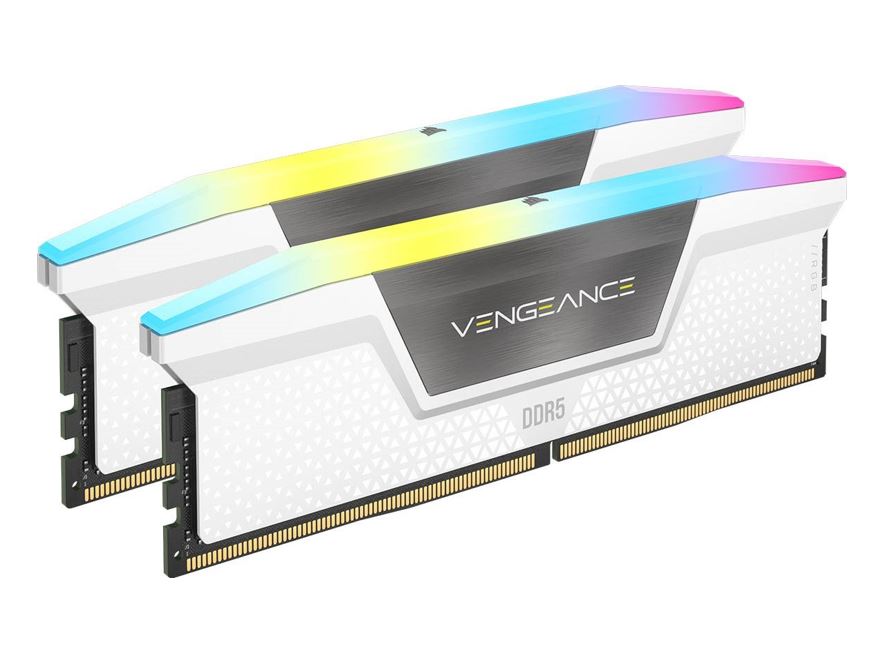 Corsair Vengeance RGB 32GB (2x16GB) DDR5 UDIMM 6000MHz C40 1.35V Desktop Gaming Memory White-0