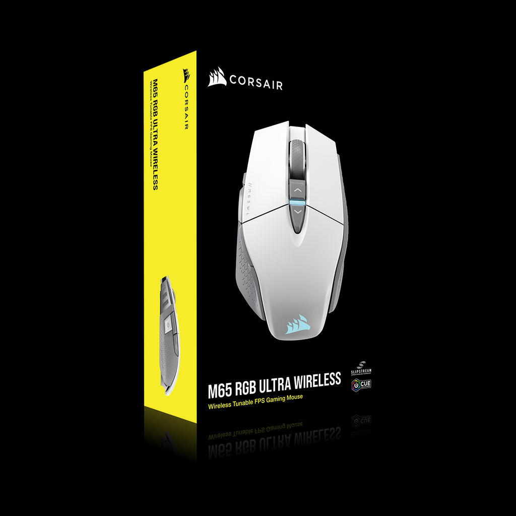 Corsair M65 RGB Ultra Wireless White Tunable FPS Gaming Mouse, CORSAIR MARKSMAN 26,000 DPI Optical Sensor, iCUE Software.-0