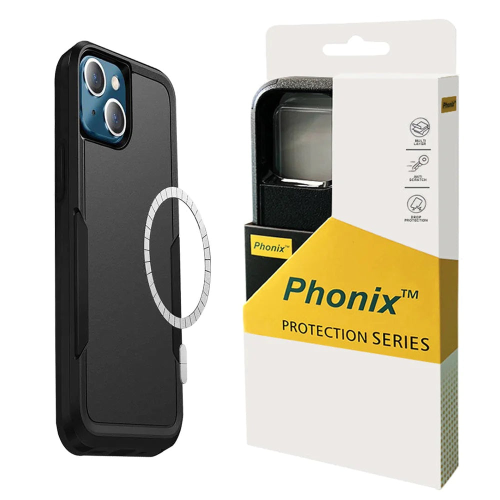 Phonix Apple iPhone 15 Plus (6.7") Armor Rugged Case With MagSafe Black-0