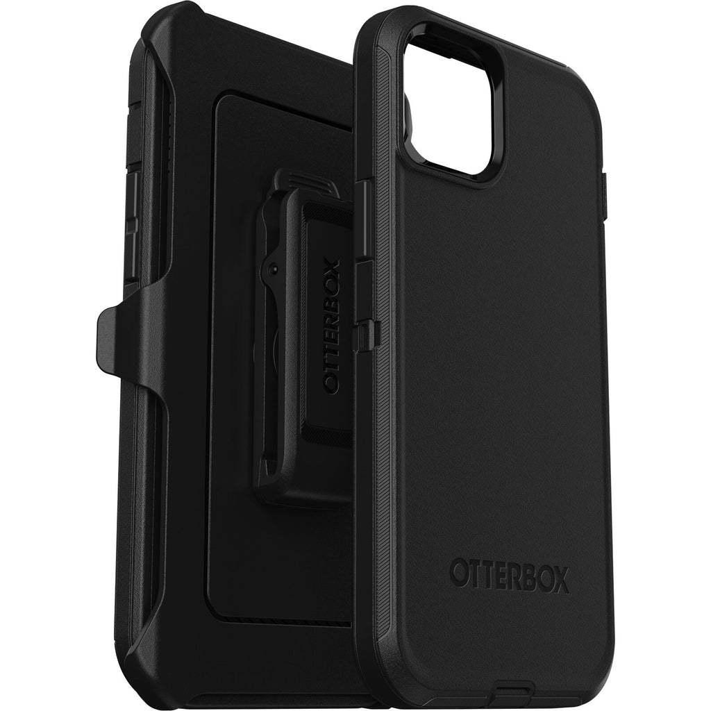 OtterBox Defender Apple iPhone 15 Pro (6.1") Case Black - (77-92536), DROP+ 4X Military Standard, Multi-Layer,Included Holster,Raised Edges-0