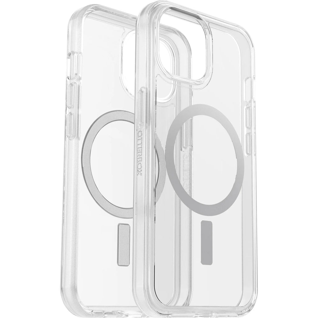 OtterBox Symmetry+ MagSafe Apple iPhone 15 (6.1") Case Clear - (77-93109), Antimicrobial, DROP+ 3X Military Standard, Raised Edges-0