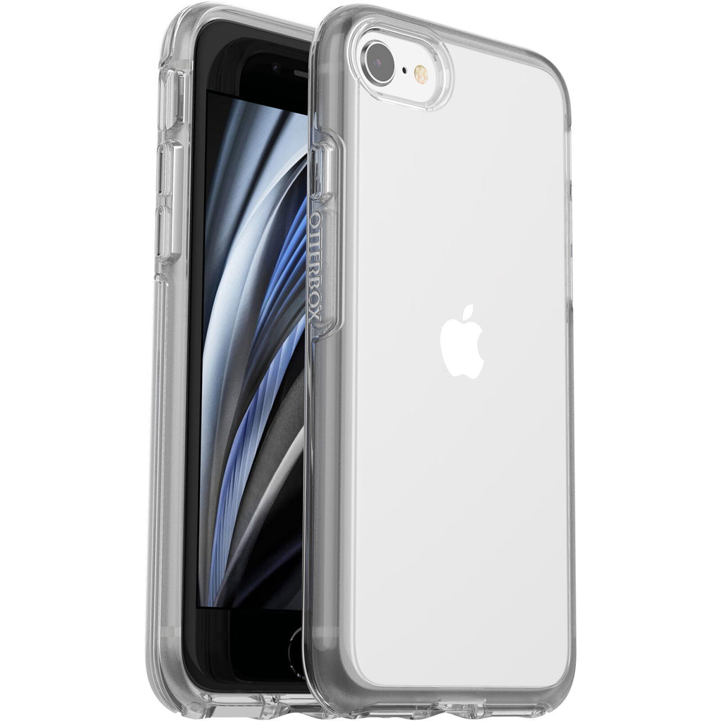 OtterBox Symmetry Clear Apple iPhone SE (3rd  2nd Gen) and iPhone 8/7 Case Clear - (77-56719), Antimicrobial, DROP+ 3X Military Standard,Raised Edges-0