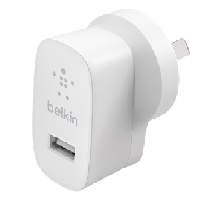 Belkin BoostCharge USB-A Wall Charger (12W) - White(WCA002auWH),Compatible with any USB-A devices,Lightweight Charger,Compact,Fast  Travel Ready,2YR-0