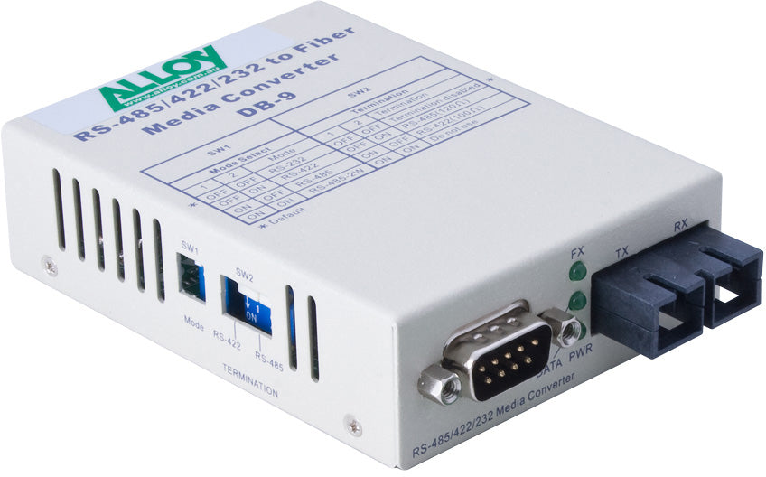 Alloy SCR460SC-3 RS-232/422/485 Serial DB-9 to Single Mode Fibre Converter. Max. range 20Km-0