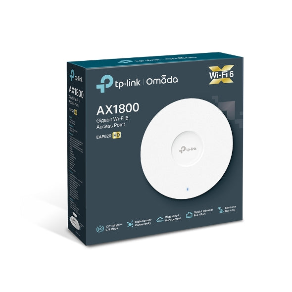 TP-Link EAP620 HD AX1800 Wireless Dual Band Ceiling Mount Access Point, 1201Mbps @ 5GHz Omada, OFDMA, MU-MIMO, QoS, Mountable-0