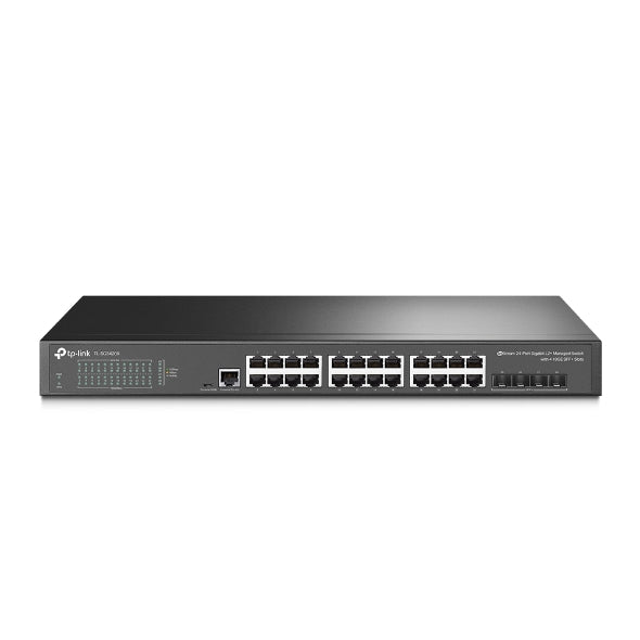 TP-Link TL-SG3428X JetStream 24-Port Gigabit L2+ Managed Switch with 4 10GE SFP+ Slots IGMP Snooping Omada Rack Mountable Fanless-0
