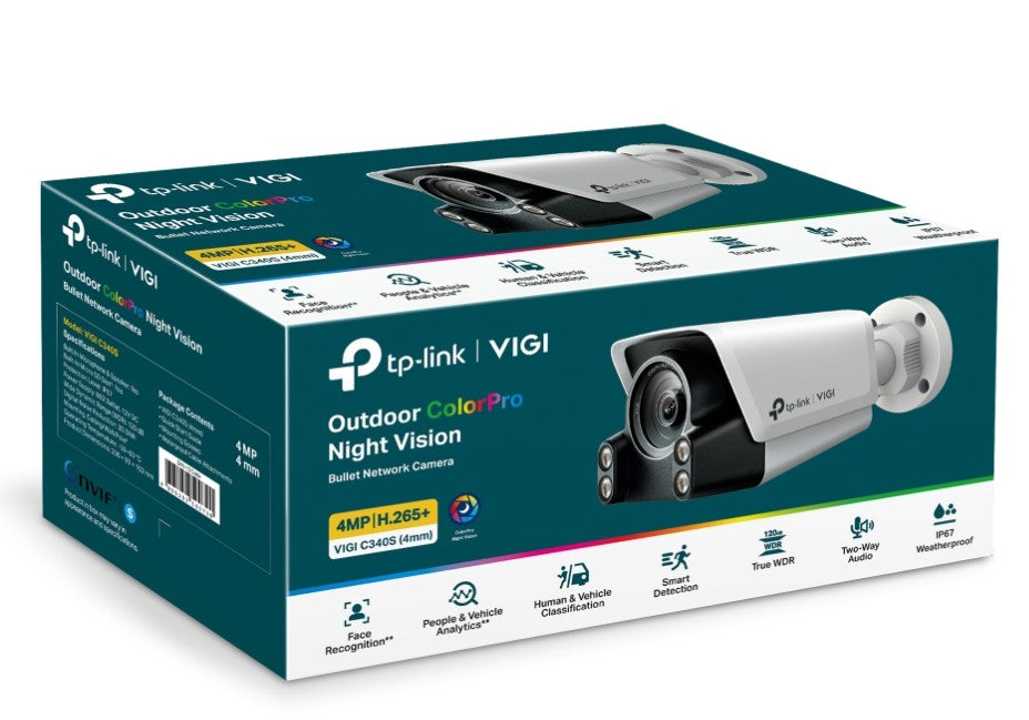 TP-Link VIGI 4MP C340S(4mm)  Outdoor ColourPro Night Vision Bullet Network Camera-0