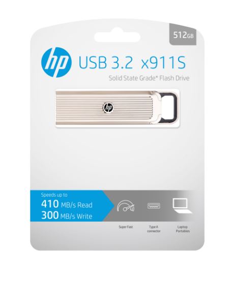 HP HPFD911S-512 - USB 3.2 Type A - 410MB/s (read), 300MB/s (write)-0