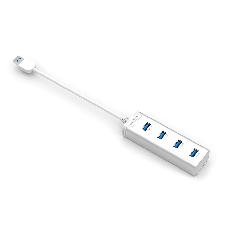 mbeat® “STICK” 4-Port USB 3.0 Hub - Aluminium Portable 4 Port Data Transfer Super Speed USB Hub Adapter Ultrabook MacBook SurfaceBook(LS)-0