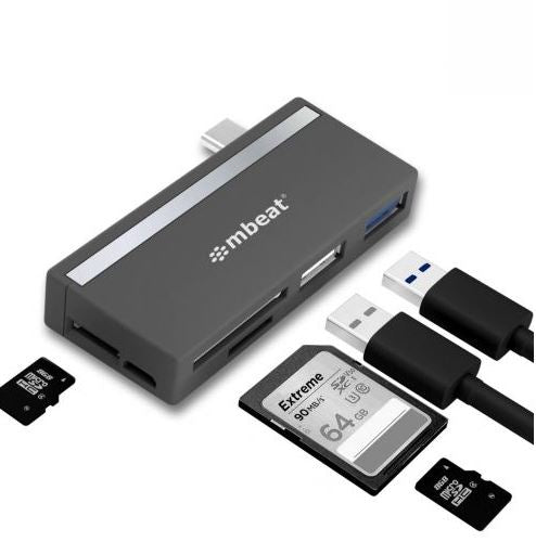mbeat®  Essential  5-IN-1 USB- C Hub ( USB hub 2.0, 3.0, SD/TF Card Reader Supports SDXC, MicroSDXC)-0