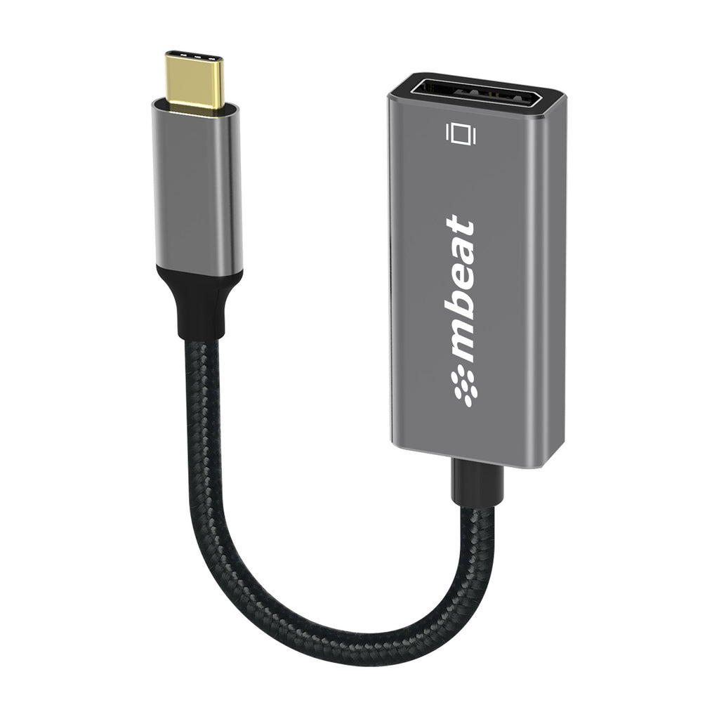 mbeat Elite USB-C to Display Port Adapter  -Converts USB-C to DisplayPort female port, 4K@60Hz (3840×2160),  15cm - Space Grey-0